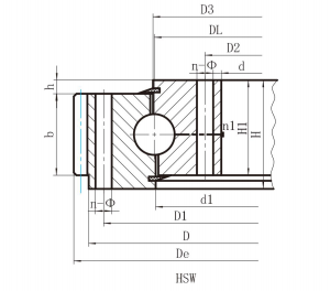 single row ball slewing bearing (HS series) external gear cuscinetto a sfera a sfera a fila singola (serie HS) ingranaggio esterno
