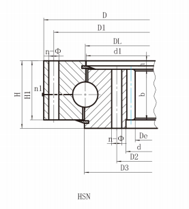 single row ball slewing bearing (HS series) internal gear cuscinetto a sfera a sfera a fila singola (serie HS) ingranaggio interno